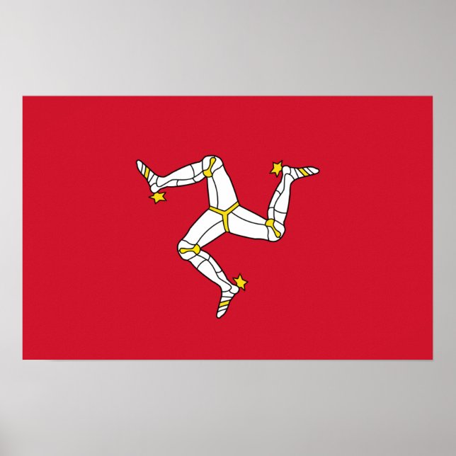 Canvas Print with Isle of Man Flag, Großbritannien Poster (Vorne)
