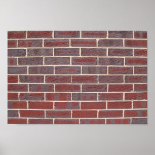 Canvas-Wandleuchte aus rotem Ziegelstein oder Plak Poster