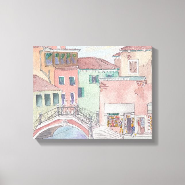 Canvas "Watercolor Sketch/Venedig Italien Leinwanddruck (Vorderseite)