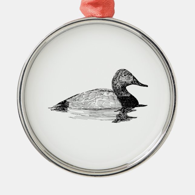 Canvasback Duck Ornament Aus Metall (Vorne)