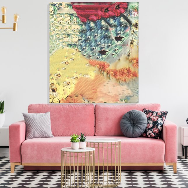 Canvastavla Sarah Rubellite  Leinwanddruck (Insitu (Wohnzimmer))