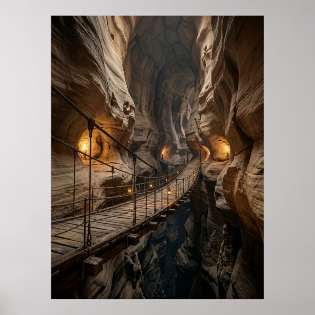 Canyon Bridge Höhlen-Abenteuerpfad Poster (Vorne)