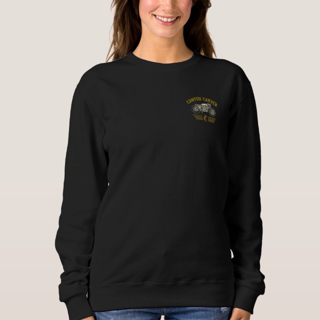 Canyon Carver Vintage Motorcycle Retro Distressed  Sweatshirt (Vorderseite)