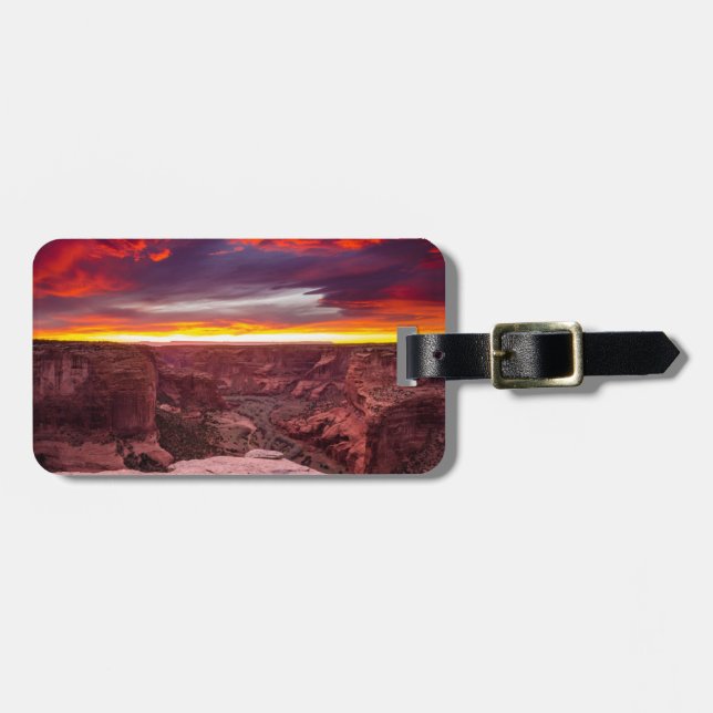 Canyon de Chelly, Sonnenuntergang, Arizona Gepäckanhänger (Vorderseite horizontal)