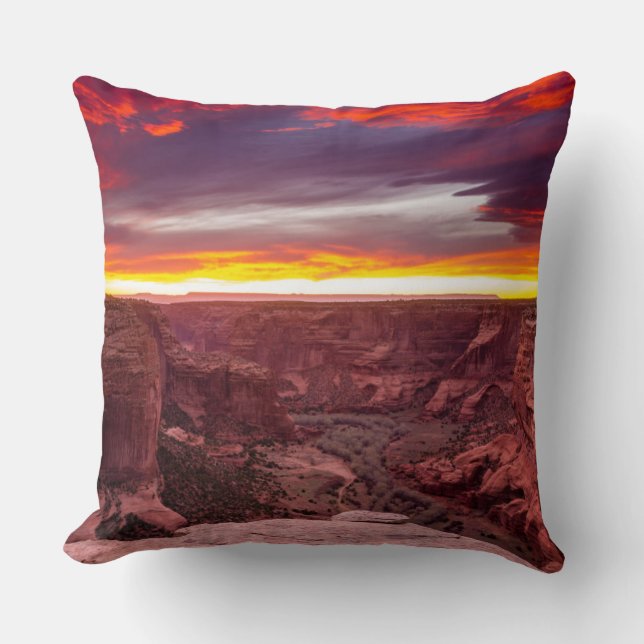 Canyon de Chelly, Sonnenuntergang, Arizona Kissen (Vorderseite)