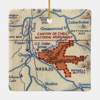 Canyon de Chelly Vintag Map Keramikornament