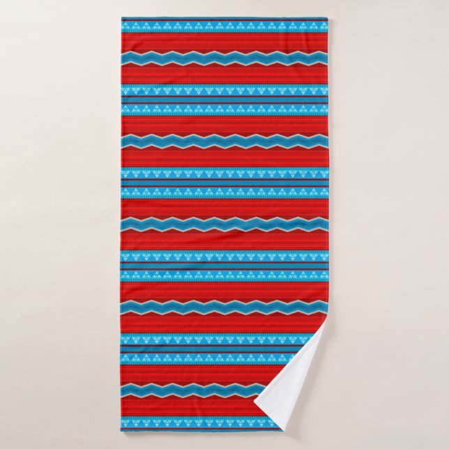 Canyon de la rivière Sud-Ouest Géométrique Rouge T (Serviette de bain)