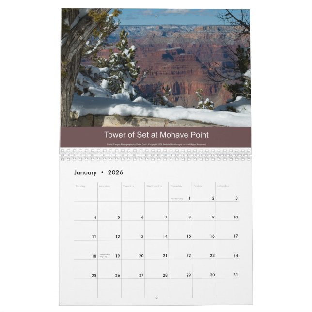 Canyon grand de 2014 calendriers (Jan 2026)