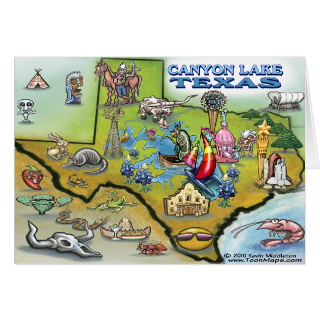 Canyon Lake TEXAS Karte (Vorderseite (Horizontal))