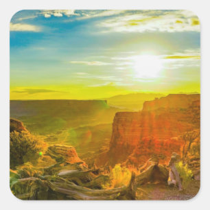 Canyon lands National Park Moab Utah Quadratischer Aufkleber