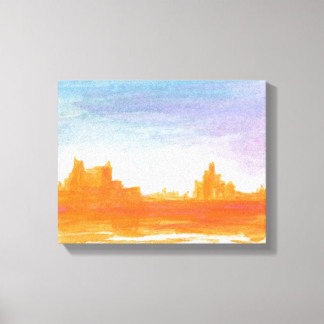 Canyon Landscape Orange Abstrakte Malkunst Leinwanddruck (Vorderseite)