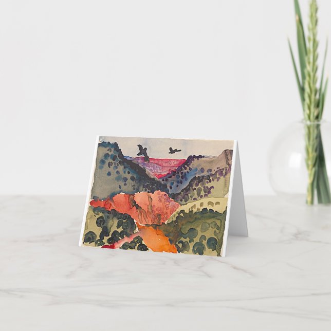 Canyon mit Crows, Georgia O'Keeffe, Karte (Vorderseite)