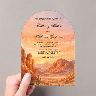 Canyon Mountain Wüstenlandschaft Hochzeit  Acryleinladungen