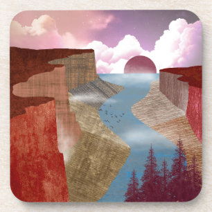 Canyon Ocean Landscape Getränkeuntersetzer