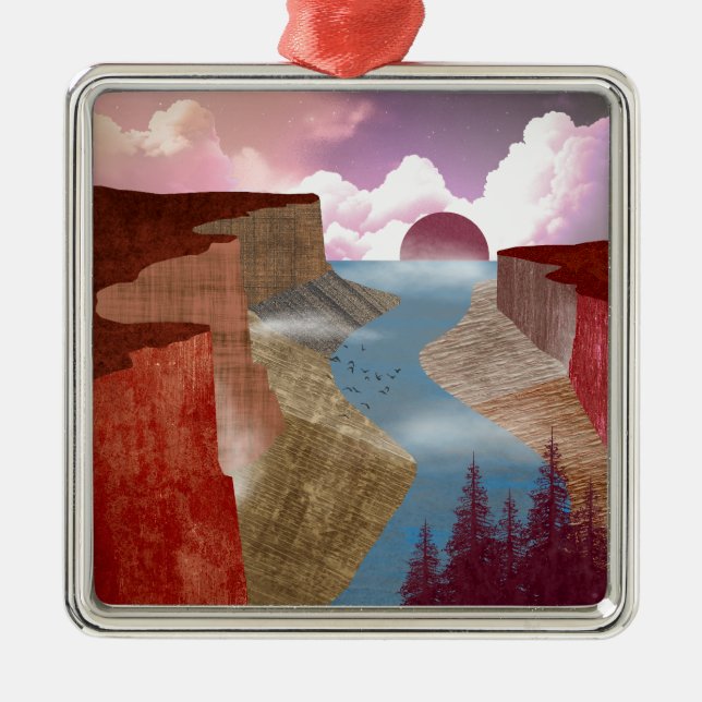 Canyon Ocean Landscape Ornament Aus Metall (Vorne)