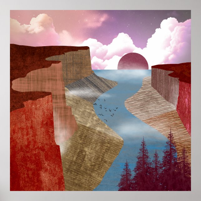 Canyon Ocean Landscape Poster (Vorne)