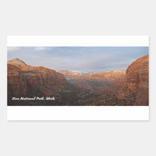 Canyon Overview Zion National Park, Utah Rechteckiger Aufkleber