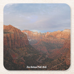Canyon Overview Zion National Park, Utah Rechteckiger Pappuntersetzer