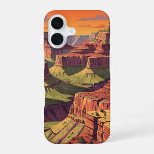 Canyon-Retro bei Sonnenuntergang iPhone 16 Hülle