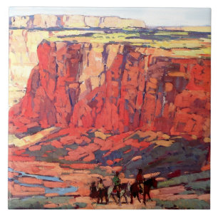 "Canyon Riders" Western Art von Edgar Payne Fliese