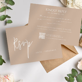 Canyon Rose Minimalistisch Wedding RSVP Karte