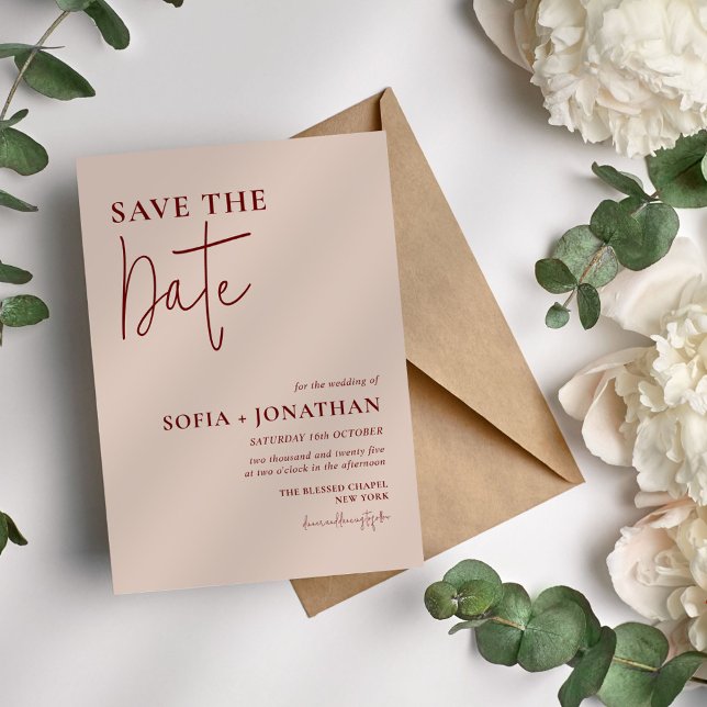 Canyon Rose Minimalistisch Wedding Save The Date (Von Creator hochgeladen)