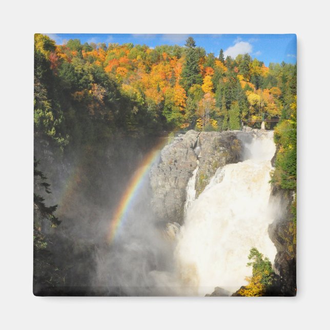 Canyon Sainte-Anne Wasserfall Rainbow Quebec Magne Magnet (Vorne)