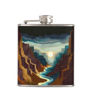 Canyon Sunset Landschaft Flachmann