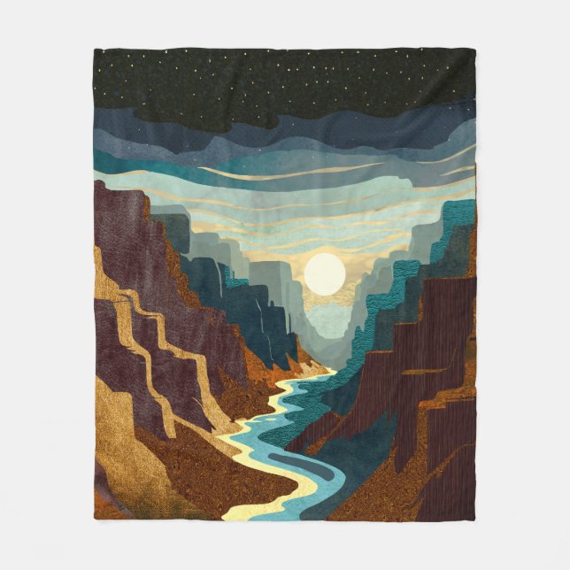 Canyon Sunset Landschaft Fleecedecke (Vorderseite)