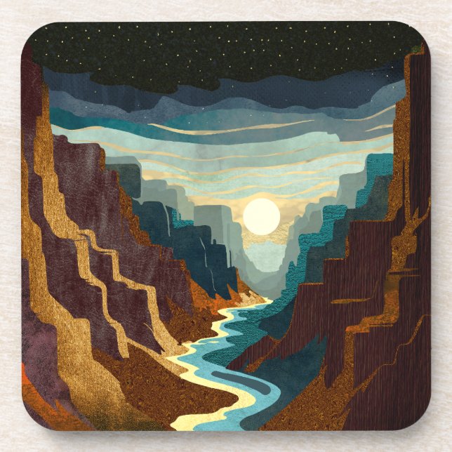 Canyon Sunset Landschaft Getränkeuntersetzer (Vorderseite)