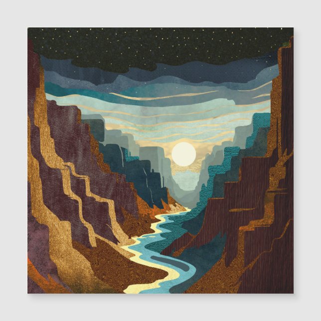 Canyon Sunset Landschaft Magnetkarte (Vorderseite)