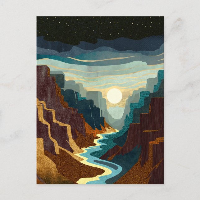 Canyon Sunset Landschaft Postkarte (Vorderseite)
