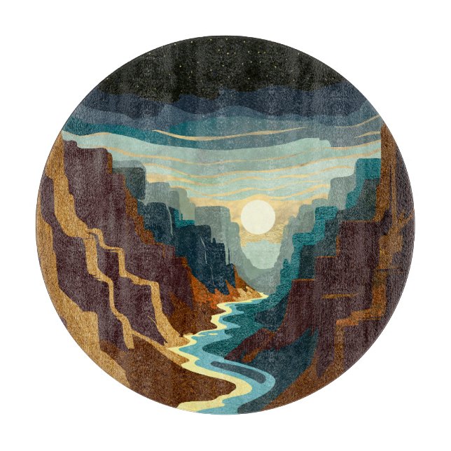 Canyon Sunset Landschaft Schneidebrett (Vorderseite)