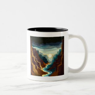 Canyon Sunset Landschaft Zweifarbige Tasse