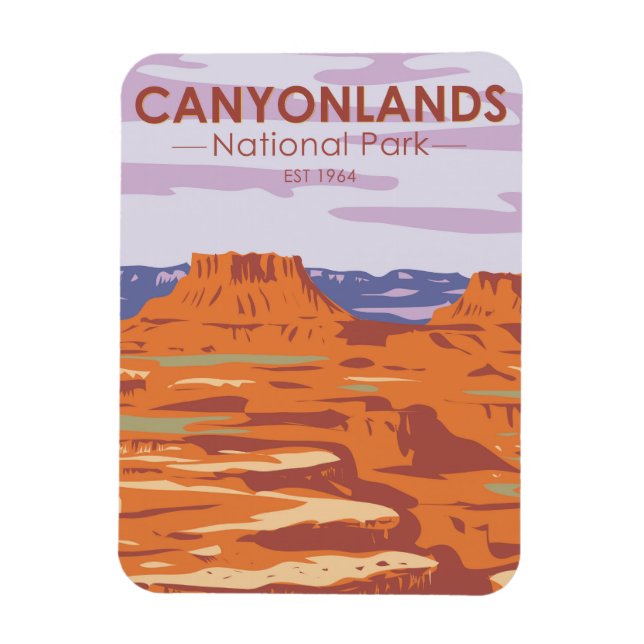 Canyonlands National Park Island Im Sky Retro Magnet (Vertikal)