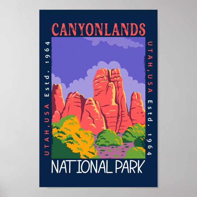 Canyonlands National Park Utah Distressed Poster (Vorne)