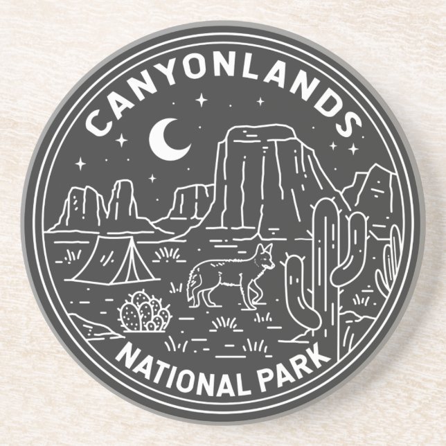 Canyonlands National Park Utah Monoline  Getränkeuntersetzer (Vorne)