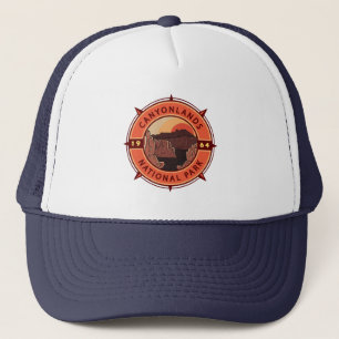 Canyonlands Nationalpark Retro Kompass Emblem Truckerkappe