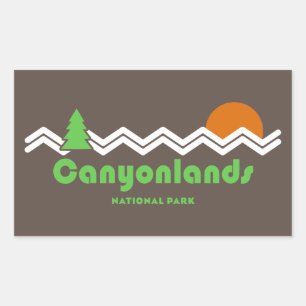 Canyonlands Nationalpark Retro Rechteckiger Aufkleber