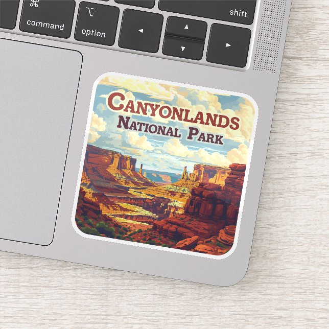 Canyonlands Nationalpark Utah Moab Retro Aufkleber (Detail)