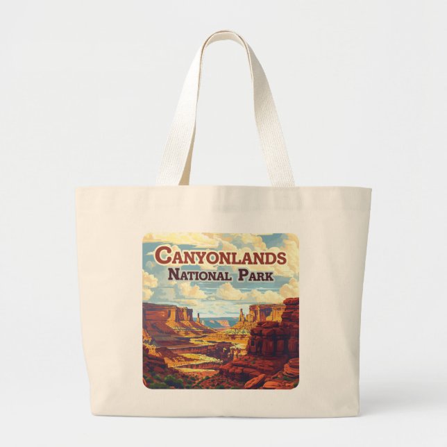 Canyonlands Nationalpark Utah Moab Retro Jumbo Stoffbeutel (Vorne)