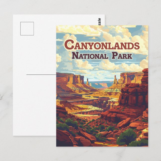 Canyonlands Nationalpark Utah Moab Retro Postkarte (Vorne/Hinten)