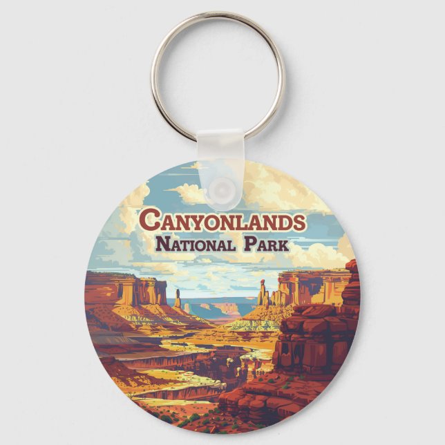 Canyonlands Nationalpark Utah Moab Retro Schlüsselanhänger (Vorderseite)