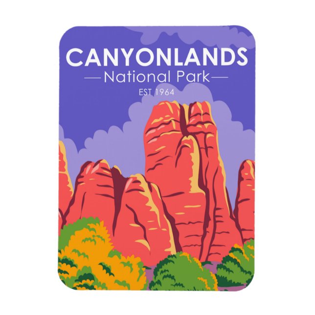 Canyonlands Nationalpark Utah Vintag Magnet (Vertikal)
