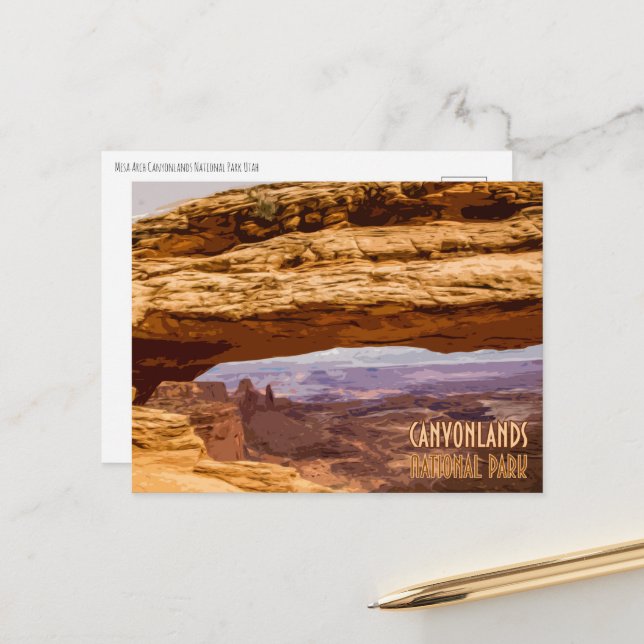 Canyonlands Nationalpark Vintage Postkarte (Vorderseite/Rückseite Beispiel)
