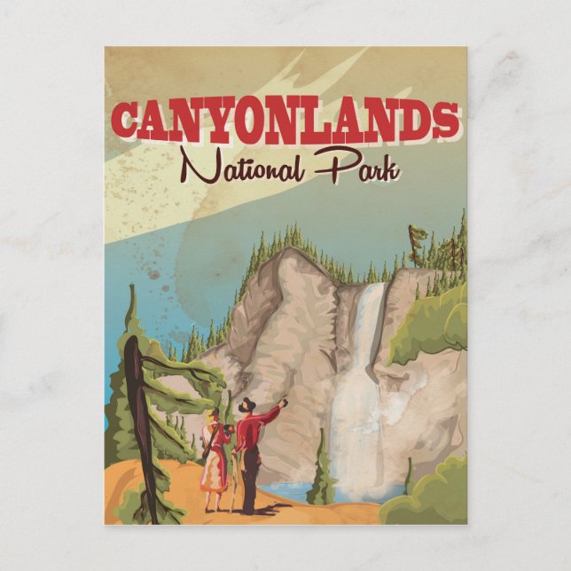 Canyonlands Vintage Travel Poster Postkarte (Vorderseite)