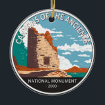 Canyons des antiken Nationalmonumentzirkels Keramik Ornament<br><div class="desc">Canyons der alten Vektorgrafik Design. Der Park schützt eine archäologisch bedeutende Landschaft im Südwesten des US-Staat Colorado</div>