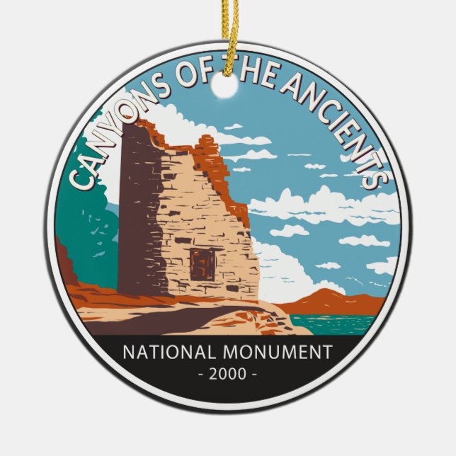 Canyons des antiken Nationalmonumentzirkels Keramik Ornament (Vorne)