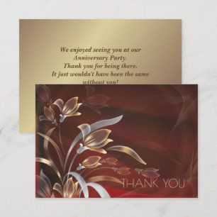 Caoba Gold Floral Vielen Dank Anniversary Card Einladung
