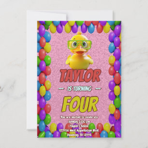 Caoutchouc Cute Invitation Personnalisé Anniversai
